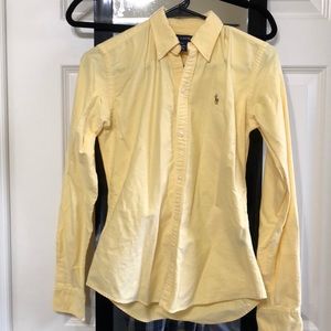 Ralph Lauren size 2 yellow button up top